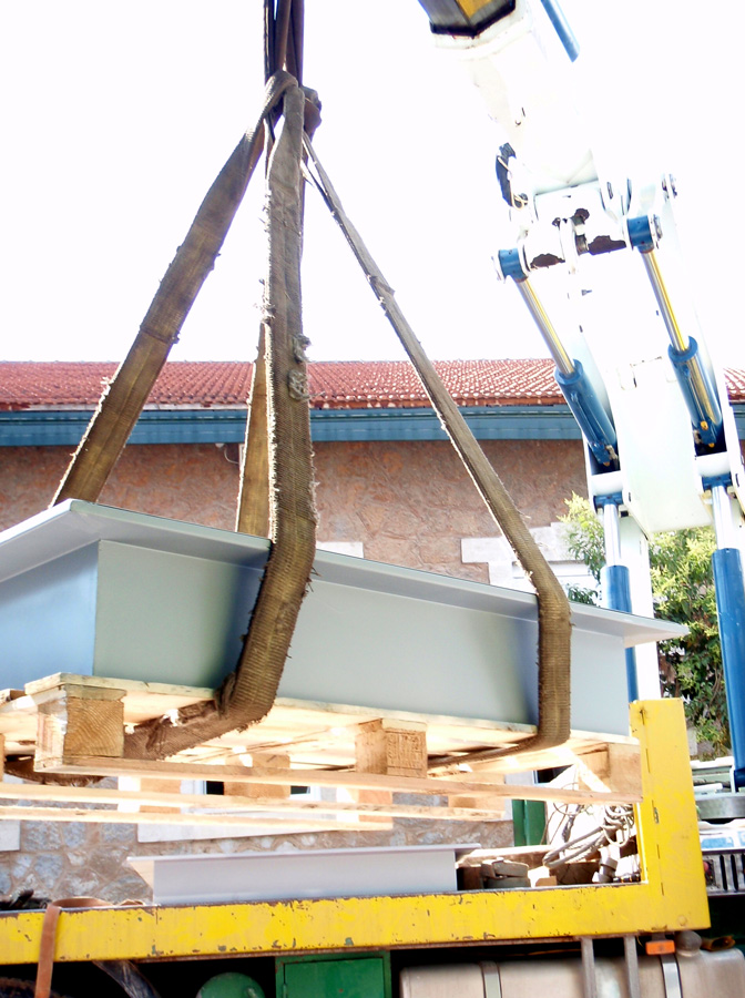 Μεταφορά με γερανό παραθύρου ακτινοπροστασίας